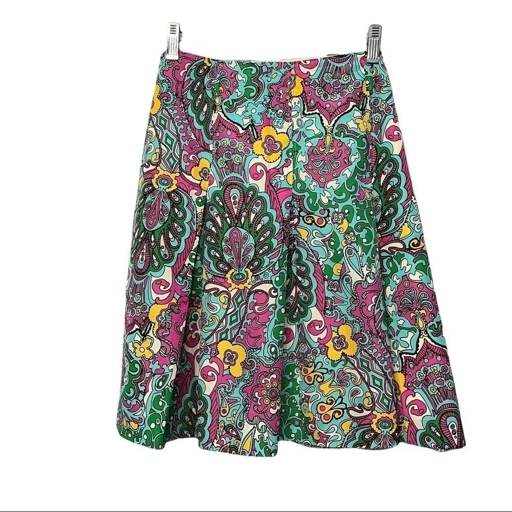 LILLY PULITZER VINTAGE SKIRT SZ.10 EUC, SILK & COTTON BLEND, FULLY LINED - Picture 8 of 8